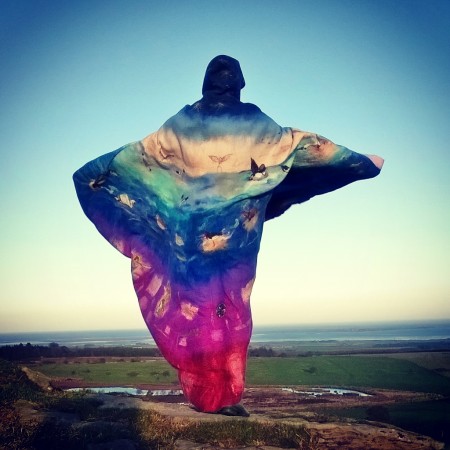 Felt Cloak commissioned by Recreating The Community, Durham Cathedral, at Cuthbert&#039;s Cave Northumberland