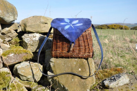 Willow Shoulder Basket with Felt Lid