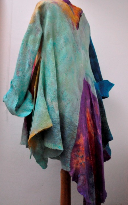 One piece felted overdress, back
